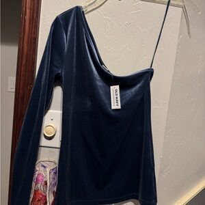 Blue Velvet One shoulder top